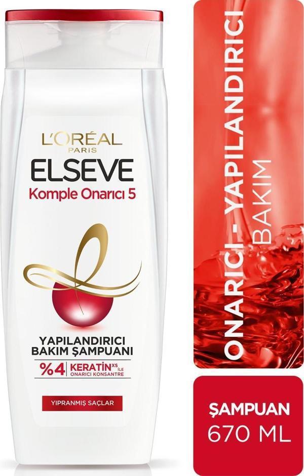 L'Oréal Paris Elseve Komple Onarıcı 5 Yapılandırıcı Bakım Şampuanı 670 ml - Image 1