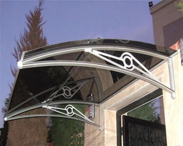 TF Prolüx Kapı Üstü 15,19 Alüminyum Ayaklı Sundurma 190 X 150 Gri 4 mm Solid Levha - Image 1