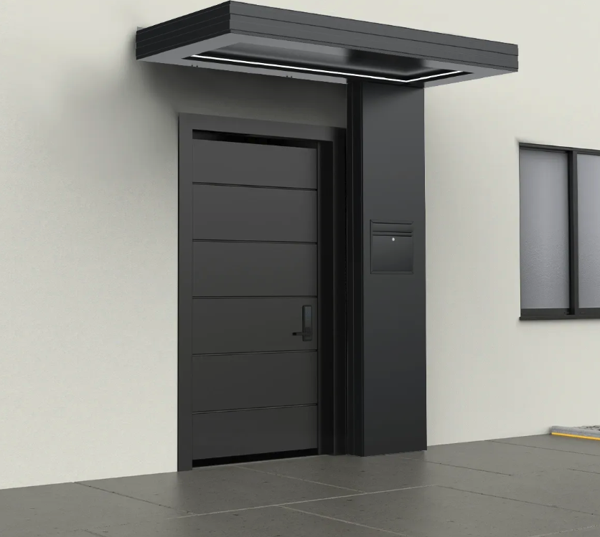 Alüminyum Işıklı Sundurma Vera Viela Mono Right 200 cm x 90 cm Ledli Posta Kutulu - Image 1