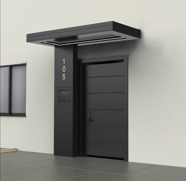 Alüminyum Işıklı Sundurma Vera Viela Mono Left 200 cm x 90 cm Ledli Posta Kutulu - Image 1