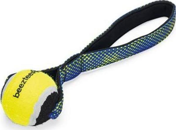 Beeztees Köpek Oyuncağı, Yüzen, Tutamaçlı Tenis Topu, Mavi/Sarı, 25,5x6,3x6,3cm - Image 1
