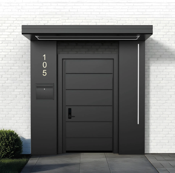 Alüminyum Işıklı Sundurma Vera Viela 200 cm x 90 cm Ledli Posta Kutulu - Image 1
