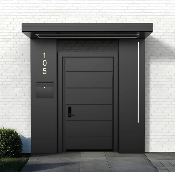 Alüminyum Işıklı Sundurma Vera Viela 200 cm x 90 cm Ledli Posta Kutulu - Image 1