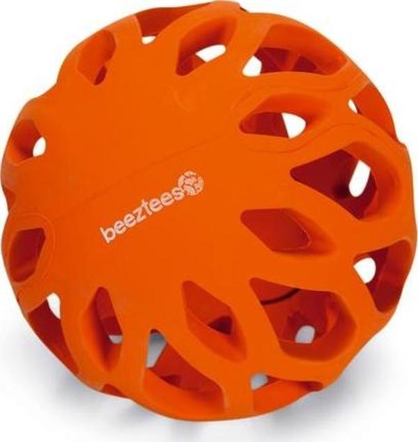 Beeztees Köpek Oyuncağı, Delikli Top, Kauçuk, Turuncu, 11cm - Image 1