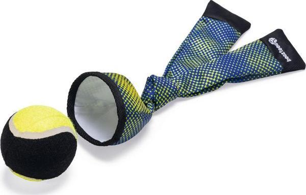Beeztees Köpek Oyuncağı, Yüzen, Tenis Topu ve Kumaş Fırlatma, Mavi/Sarı 29cm - Image 1