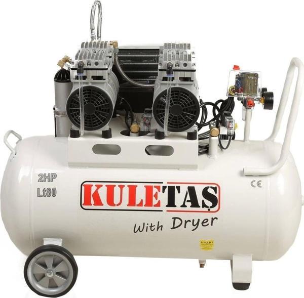 Kuletaş 80 Litre Kurutuculu Sessiz Yağsız Kompresör - Image 1