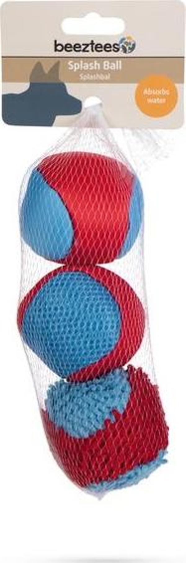 Beeztees Köpek Oyuncağı, Yüzen, İçi Su Dolabilen Toplar, Mavi/Kırmızı, 3 Adet, 6,2cm - Image 1