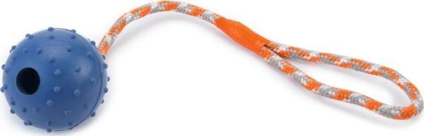 Beeztees Köpek Oyuncağı, Sesli, İpli Top, Kauçuk, Mavi, 30cm - Image 1