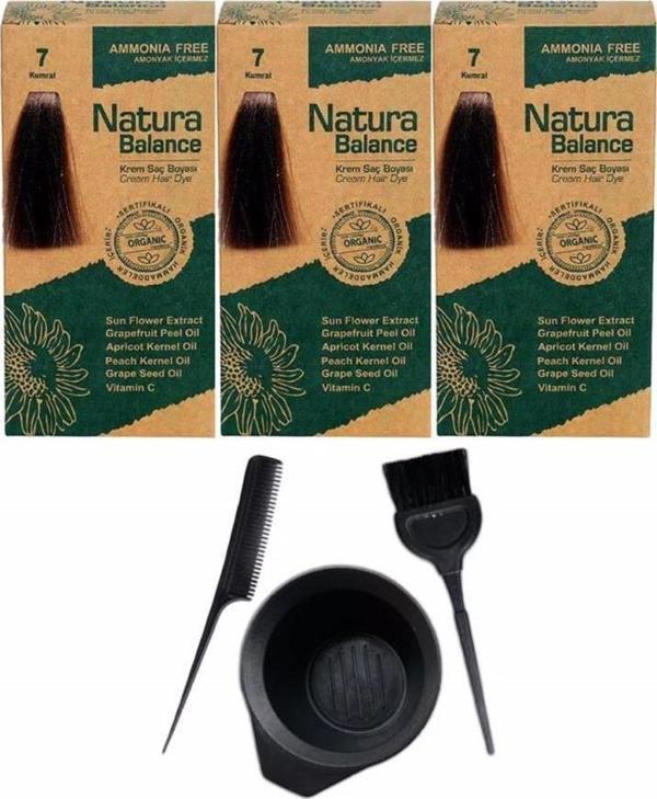 NATURA BALANCE SAÇ BOYASI 7 KUMRAL 3 ADET+SAÇ BOYAMA SETİ - Image 1