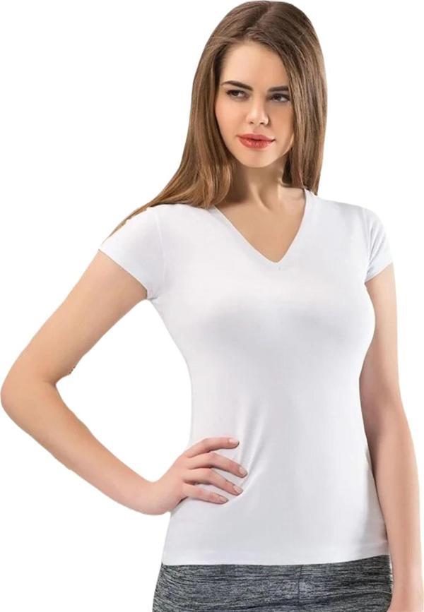 Kadın Kısa Kol V Yaka  - Anıt 2840 - Image 1