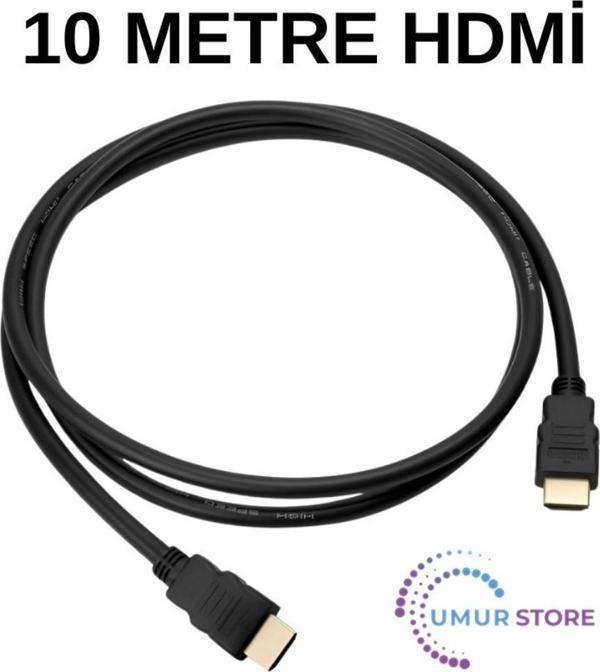 HDMI Kablo 10 Metre – 1080p Full HD, Siyah Renk, Altın Uçlu Uzun Mesafe TV Bağlantı Kablosu - Image 1