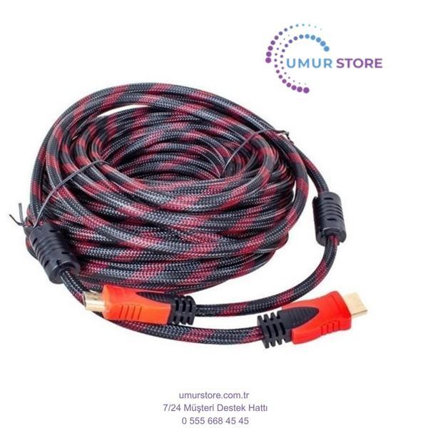 Örgülü Gold HDMI Kablo Poşetli 15 mt - Image 1
