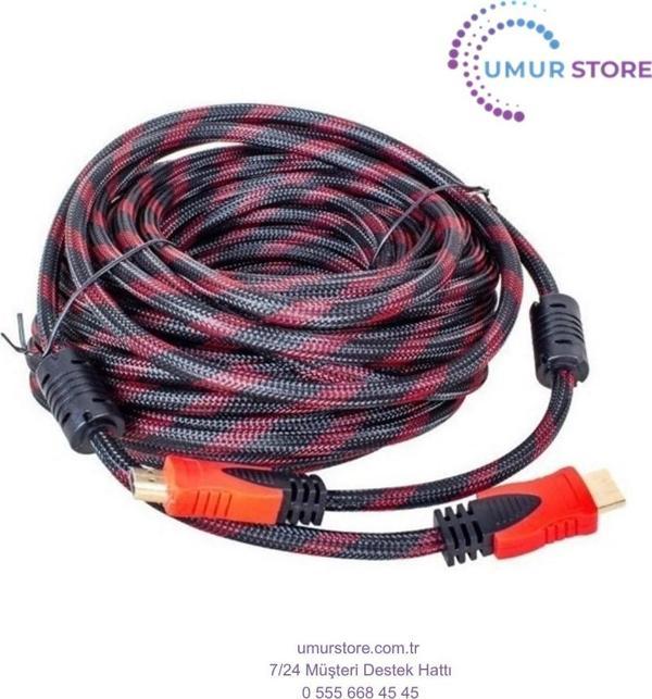 Örgülü Gold HDMI Kablo Poşetli 15 mt - Image 1