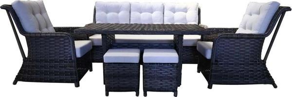 Esyala Rattan Bağlıca Takım, 2 puflu, (3-1-1) 80*150 Masa - Image 1