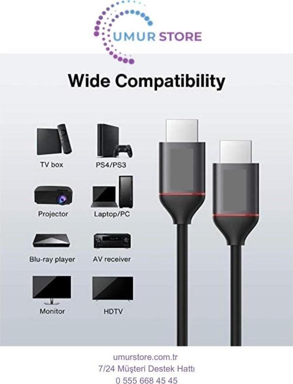 Ultra Hd 4K HDMI Kablosu 2 M, 18 Gbps 60 Hz Yüksek Hızlı - Image 1