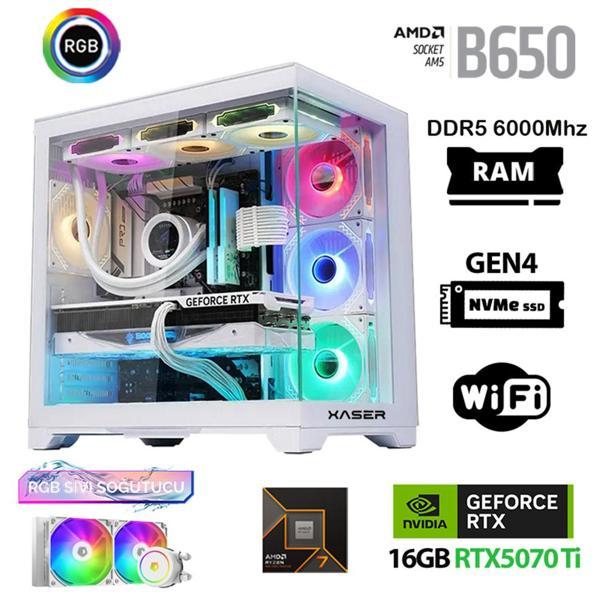 Xaser Velox x100 Ryzen 7 7800X3D 32GB DDR5 Ram 1TB M.2 NVMe SSD 16GB RTX5070Ti Masaüstü Oyuncu Bilgisayarı - Image 1