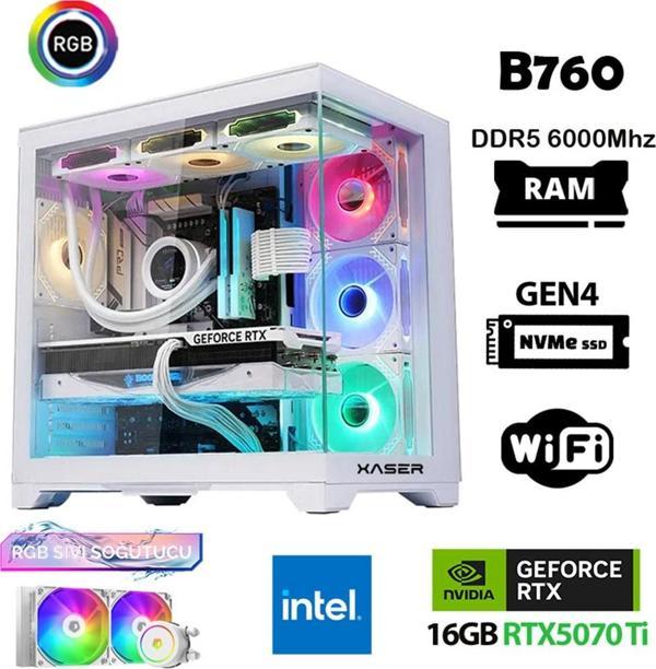 Xaser Velox X380 i7 14700f 32GB DDR5 Ram 1TB M.2 NVMe SSD 16GB RTX5070Ti Masaüstü Oyuncu Bilgisayarı - Image 1