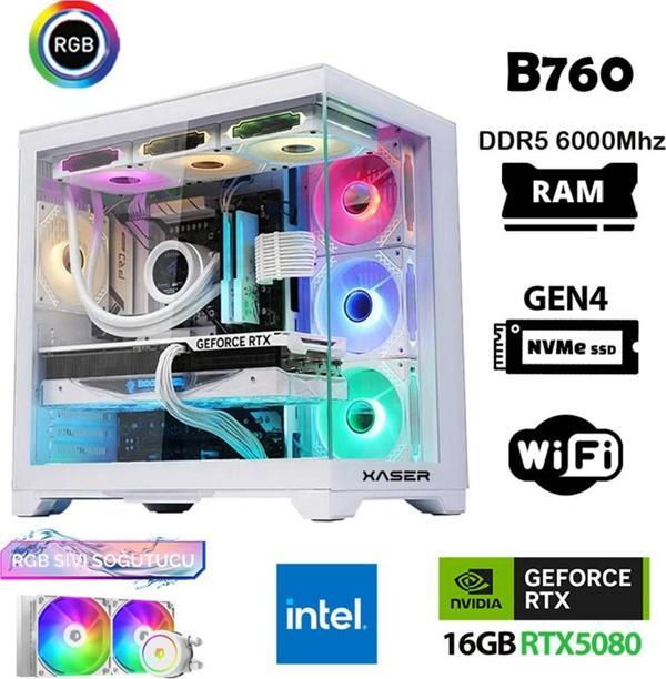 Xaser Velox X440 i7 14700f 64GB DDR5 Ram 2TB M.2 NVMe SSD 16GB RTX5080 Masaüstü Oyuncu Bilgisayarı - Image 1