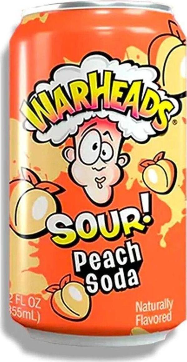 Warheads Sour Peach Soda 355Ml - Image 1