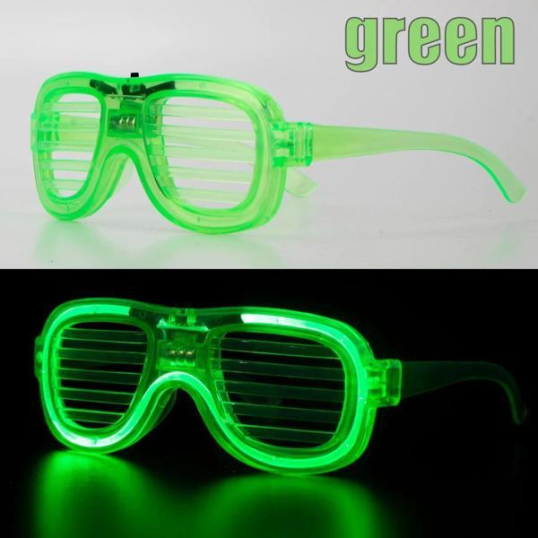 Yeşil LED Işıklı Parti Gözlüğü – Neon Glow Şerit Gözlük 3 Modlu - Image 1