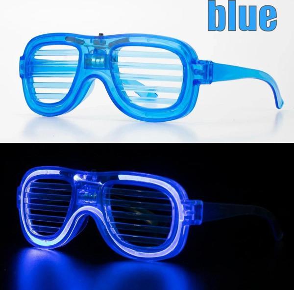 Mavi Led Işıklı Parti Gözlüğü - Neon Glow Şerit Gözlük 3 Modlu - Image 1