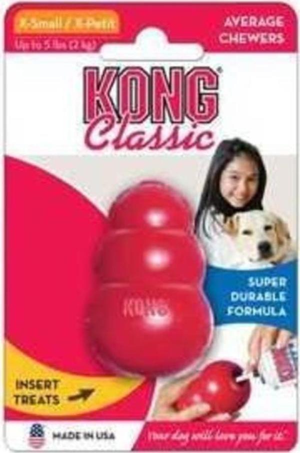 Kong Classic Dayanıklı Ödüllü Dolgulu Köpek Getirme ve Çiğneme Köpek Oyuncağı XSmall - Image 1