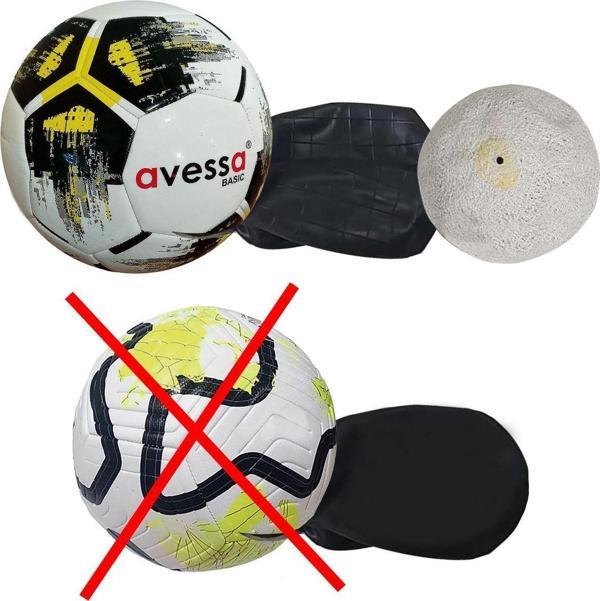 Avessa 4 Astar Pu+Pvc Materyal Parlak Deri 430 Gram İp Sargı Korumalı Şambrel Futbol Topu No:5 - Image 1