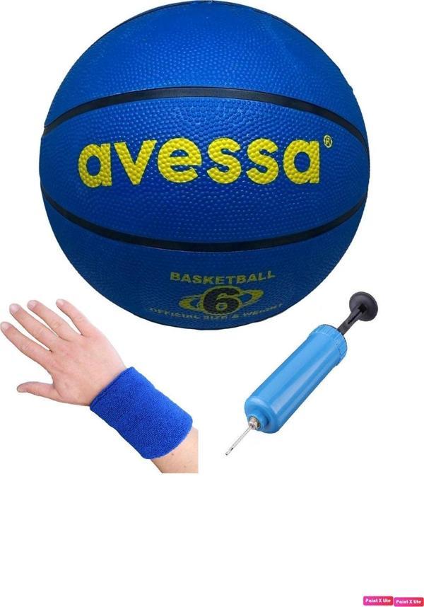 Avessa Brc-6 Basket Topu Unisex Kauçuk Soft Touch Basketbol Topu Mavi No 6 + Pompa + Havlu Bileklik - Image 1