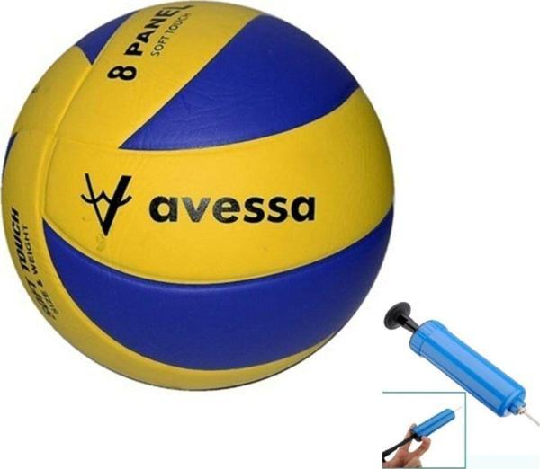 Avessa Vl400 Voleybol Topu 8 Panel Sarı Mavi 5 Numara Voleybol Topu + Top Pompası - Image 1