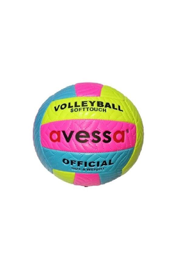 Avessa Voleybol Topu Fosforlu Pembe/Sarı/Mavi - Image 1