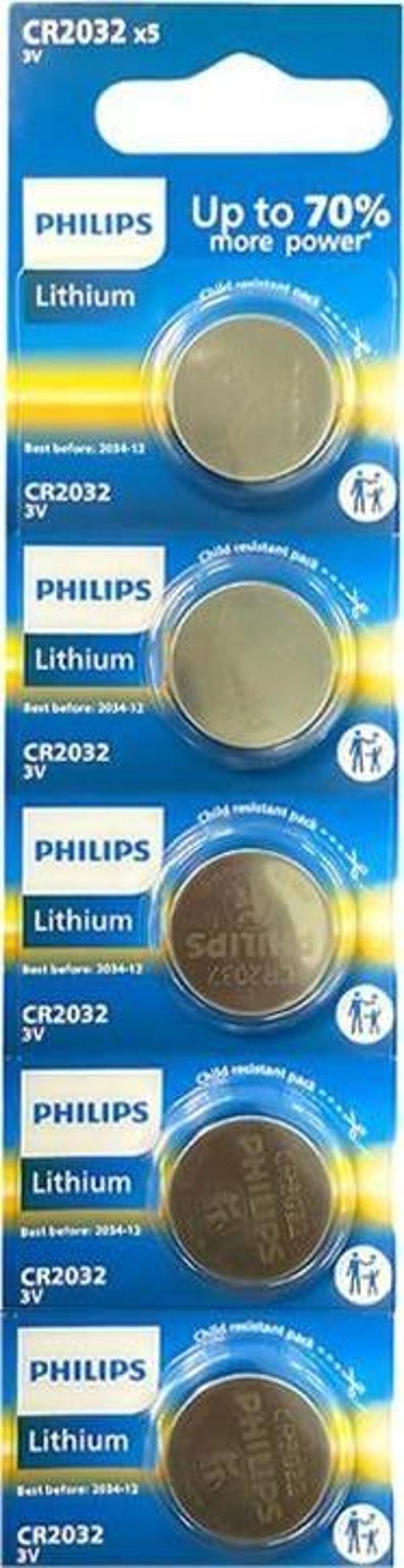 Philips Lityum Düğme Pil 3V 5li CR2032P5 - Image 1