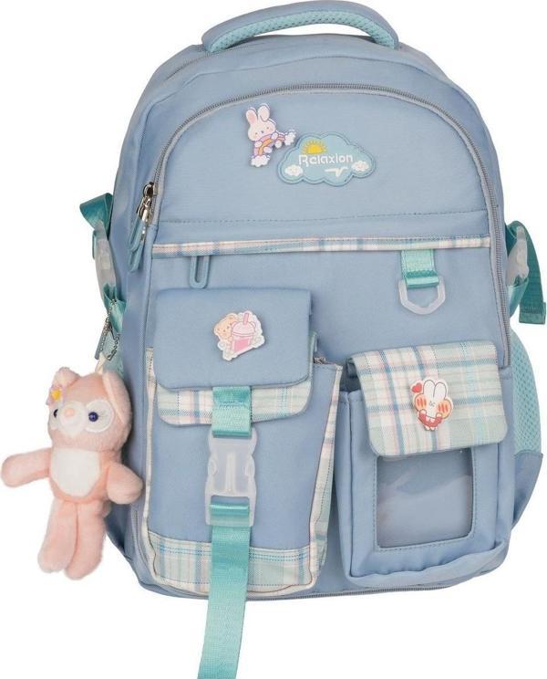 Relaxion 1450 Mavi İthal Kore Tarzı Unisex İlkokul Çocuk  Sırt Çantası - Image 1