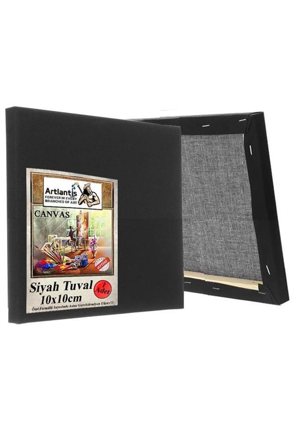 Siyah Tuval 10x10 cm 1 Adet Astarlı Kare Tuval Resim Tuvali Siyah 10*10 cm Tual  Akrilik Yağlı Boya İçin İdeal - Image 1
