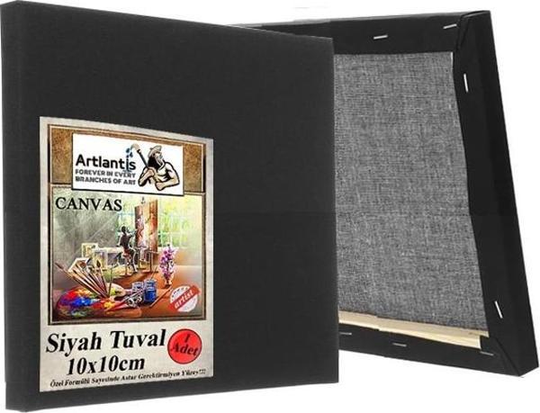 Siyah Tuval 10x10 cm 1 Adet Astarlı Kare Tuval Resim Tuvali Siyah 10*10 cm Tual  Akrilik Yağlı Boya İçin İdeal - Image 1
