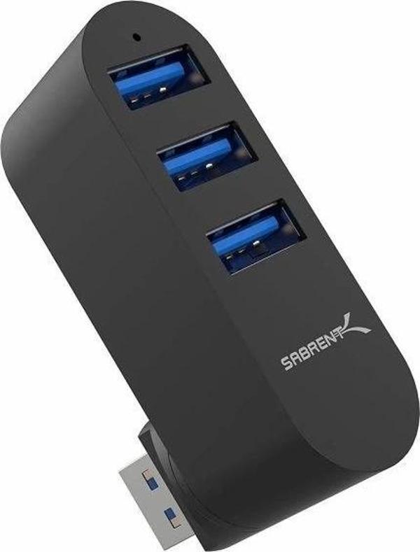 SABRENT 3 Bağlantı Noktalı Alüminyum Mini USB 3.0 Hub [Döndürülebilir] (HB-R3MB) - Image 1