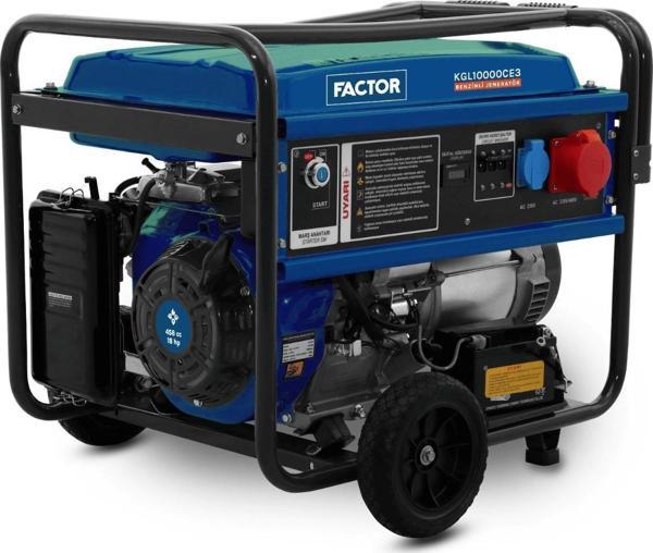 Factor KGL10000CE3 9,4 kVA Trifaze Benzinli Jeneratör 380v - Image 1