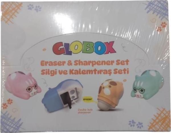 Globox Kalemtraş + Silgi Kedi Figürlü 3822 (16 Lı Paket) - Image 1