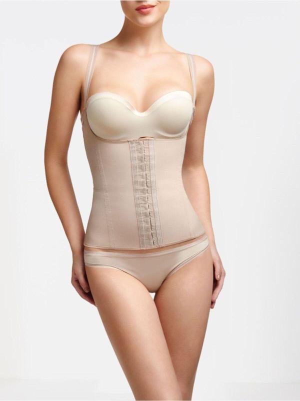Sweet&Sweat Kadın Tenlatex Korse Askılı C?Elik Balenli S?Ekillendirici 3 Kademeli Agraflı Lateks Bel Korsesi - Image 1