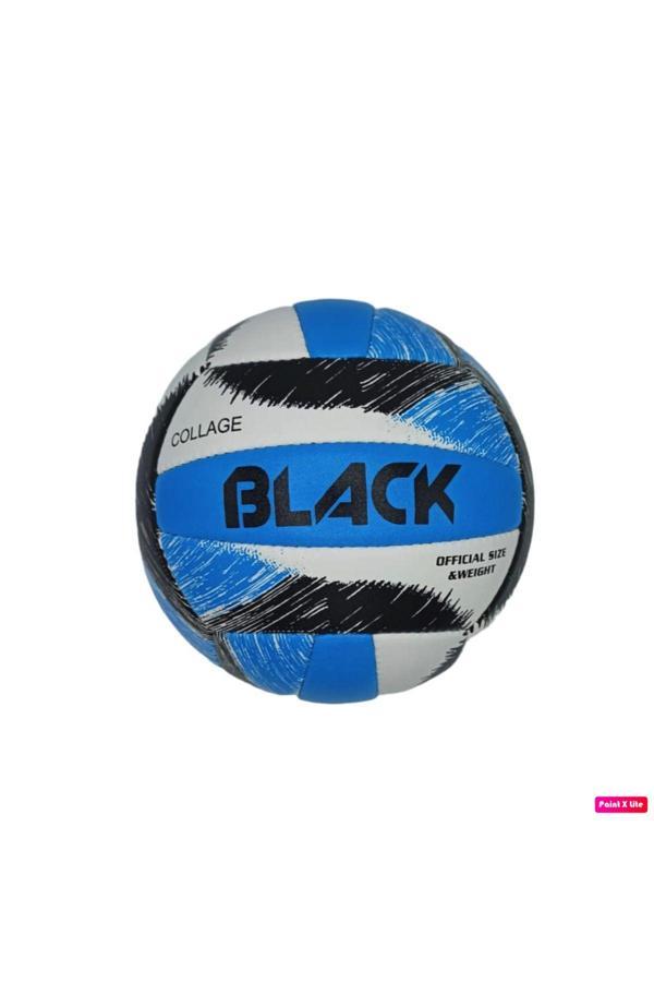Black Collage El Dikişli 4 Astar Poliüretan Deri 18 Panel Voleybol Topu - Image 1