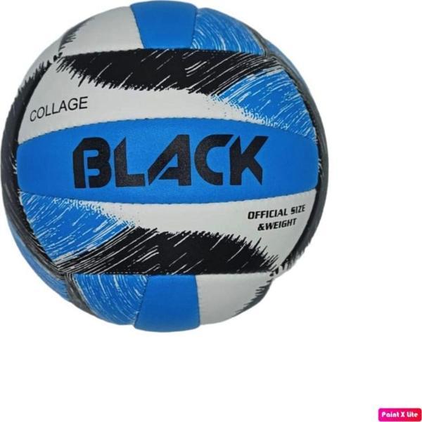 Black Collage El Dikişli 4 Astar Poliüretan Deri 18 Panel Voleybol Topu - Image 1
