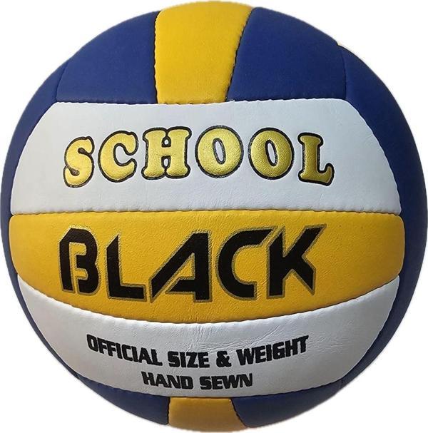 Black School Super Composite No:5 4 Kat Soft Deri Kaymaz Yüzey Voleybol Maç Topu El Dikişli 280 Gram - Image 1