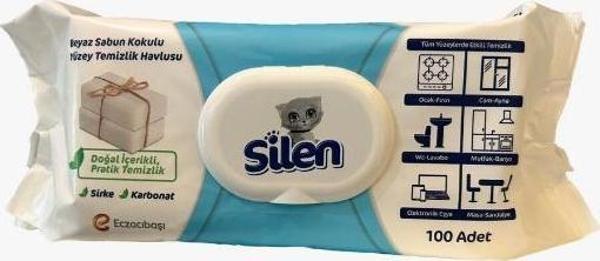 Silen Yüzey Temizlik Mendili Beyaz Sabun Kokulu 100 lü - Image 1