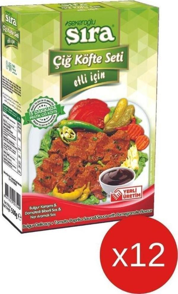 Sıra Çiğ Köfte Seti 500 Gr Etli 12 Li - Image 1