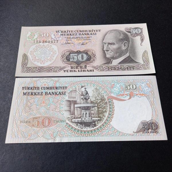 Edi Antik 6.Emisyon 50 Türk Lirası Çil Eski Kağıt Para Deste İçinden 1Adet Gönderileçek - 399636647Ebff15B5D - Image 1