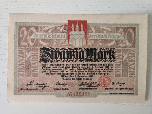 Edi Antik Almanya 1918 Tarihli 20 Mark. Orijinal Dönemine - Image 1