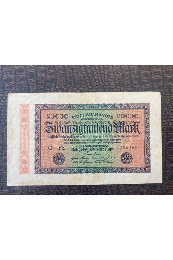 Edi Antik Alman Reich Dönemi 1923 20000 Mark Reichsbanknote Zwanzigtausend Mark - Image 1