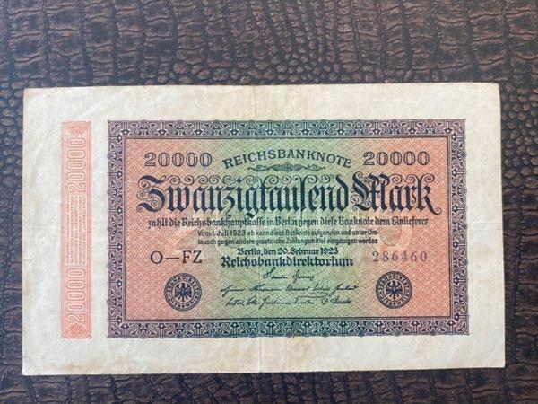 Edi Antik Alman Reich Dönemi 1923 20000 Mark Reichsbanknote Zwanzigtausend Mark - Image 1