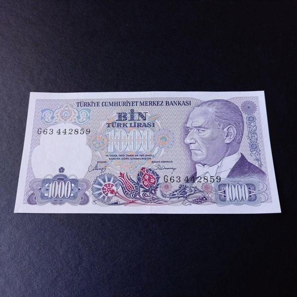 Edi Antik 7.Emisyon 1000 Türk Lirası G Serisi - 2.Tertip Çil Eski Kağıt Para - Image 1