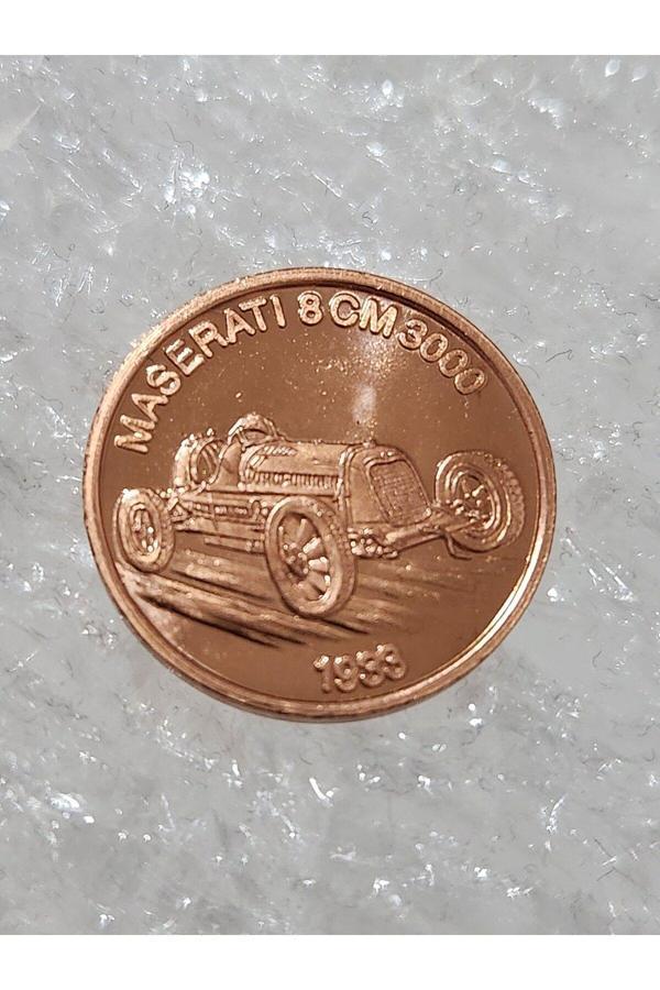 Edi Antik Almanya Arabalar Serisi Maserati 1933. 2Cm Çapında Alman Nadir Madalya - Image 1