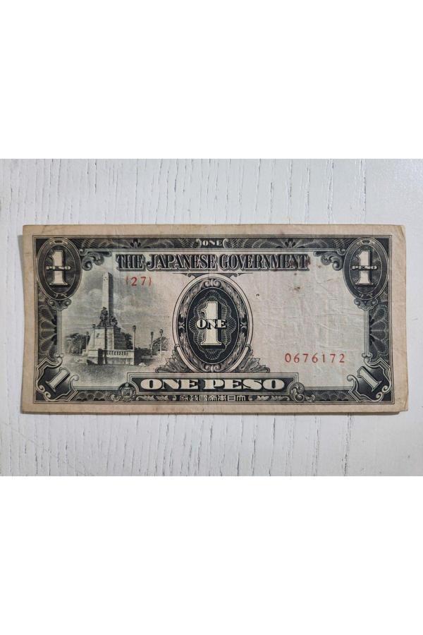 Edi Antik 1942 Japonya İsgal Parası Nadir Temiz 1 Peso - Image 1